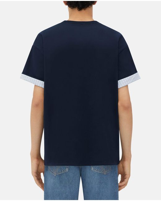 Bottega Veneta Blue Double Layer T-shirt for men