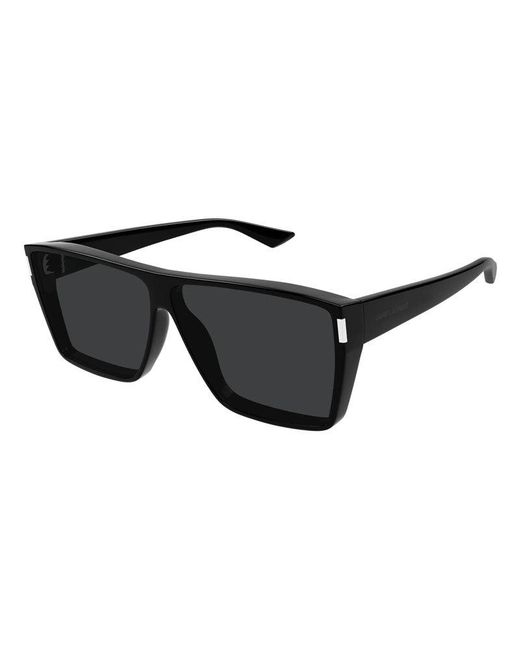 Saint Laurent Black Sunglasses Square Full Rim, Frame And Dark Lens Sl756001 for men