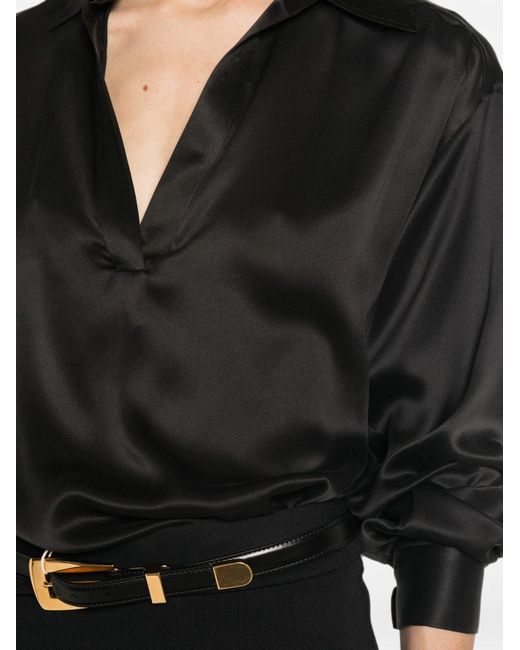 Tom Ford Black Silk Blouse Blouses
