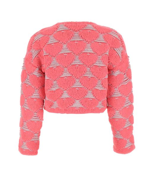 Marco Rambaldi Pink Embroidered Acrylic Blend Sweater