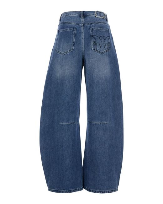 Pinko Blue Jeans With Bleach Effect Cotton