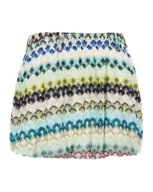 Missoni Green Patterned Lace Mini Skirt