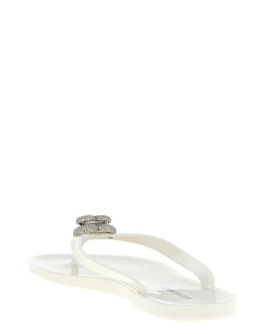 Mach & Mach White Pvc Slides Shoe