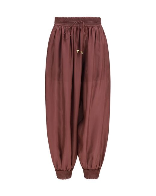 Zimmermann Purple Aster Harem Pants Silk