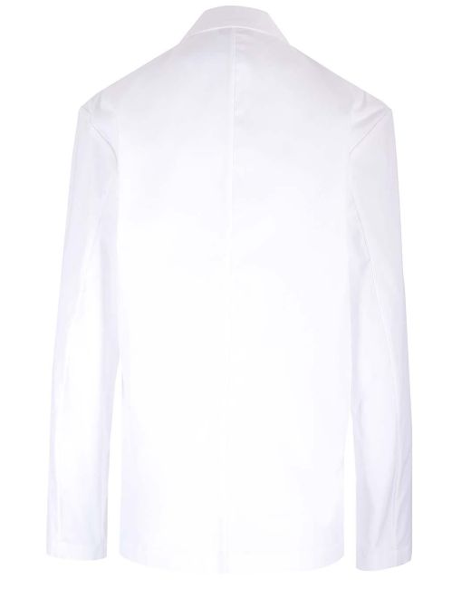 Dries Van Noten White Relaxed Fit Unlined Blazer
