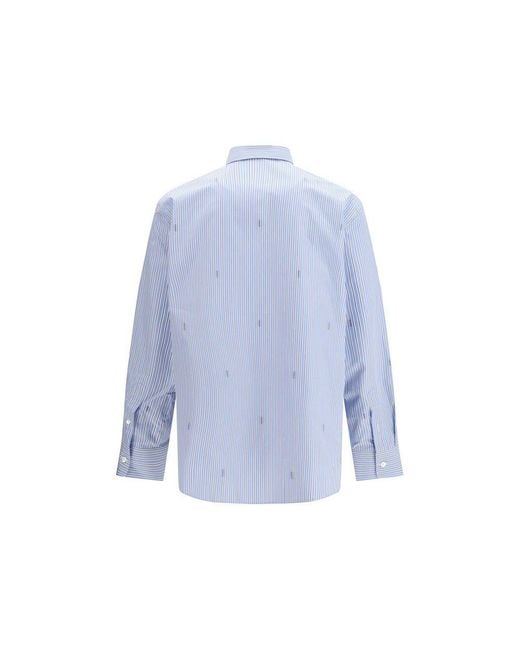 Gucci Blue Cotton Pattern Shirt for men