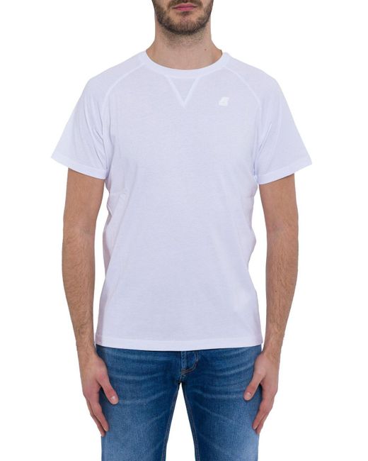 K-Way White Short-Sleeved Crewneck T-Shirt T-Shirt for men