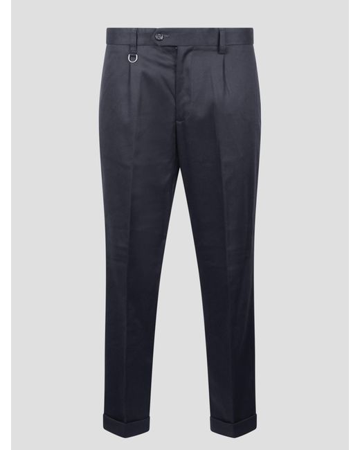 Paolo Pecora Blue Straight Trousers for men