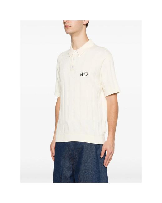 Kidsuper White Knit Polo Shirt Cotton for men