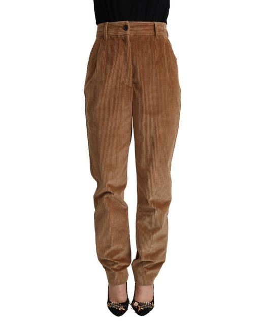 Dolce & Gabbana Multicolor Chic High-Waisted Corduroy Skinny Pant