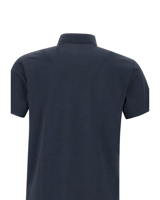 Peuterey Blue Mezzola Cotton And Silk Polo Shirt for men