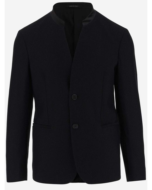 Giorgio Armani Blue Stretch Jersey Jacket for men