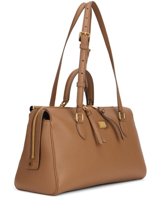 Dolce & Gabbana Brown Leather Tote Bag Calfskin