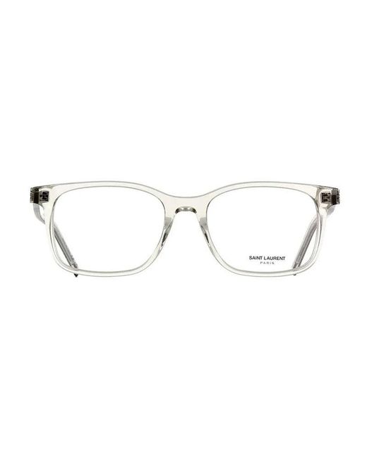 Saint Laurent Brown Eyeglasses Square Full Rim, Frame And Clear Demo Lens Slm120004