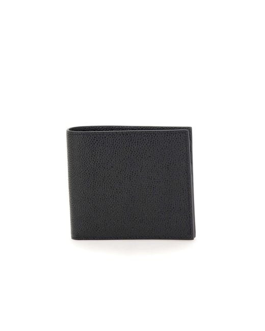 Thom Browne Black Billfold Leather Wallet for men