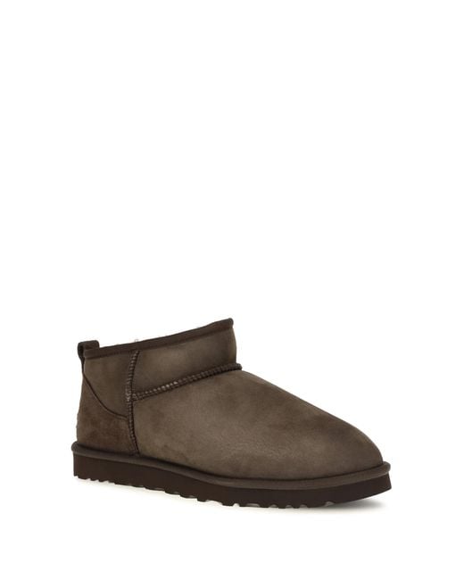 Ugg Brown Classic Ultra Mini Suede Boots Upper: Mutton; Sole: Rubber for men