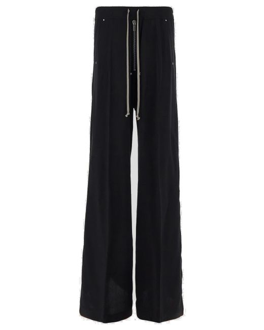 Rick Owens Black Drawstring Flared Trousers for men