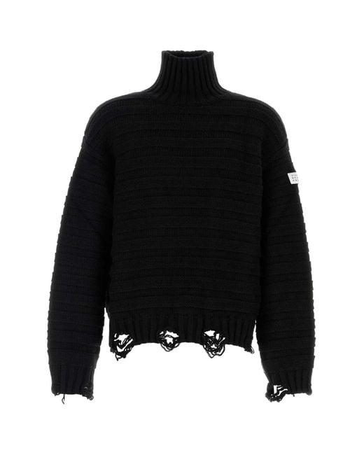 MM6 by Maison Martin Margiela Men's Black Wool And Acrylic Sweater