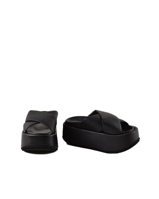 Paloma Barceló Black Slide Sandals | Lyst UK