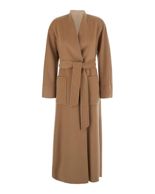 Max Mara Brown Coat Nodo Wool