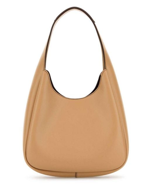 【送料&関税込】Stella McCartney Logo Perforated Small Hobo Stella McCartney Logo Perforated Small Hobo Bag in Natural