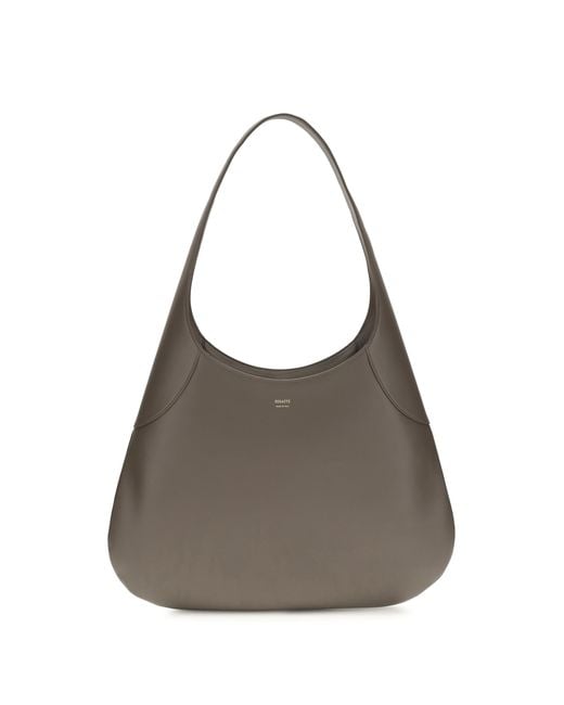 Khaite Gray Large Joan Hobo Shoulder Bag Calf Leather Bos Taurus Handbags