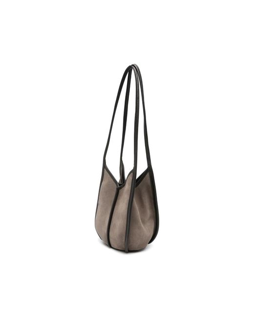 Hereu Gray Tote Bag Suede Calf
