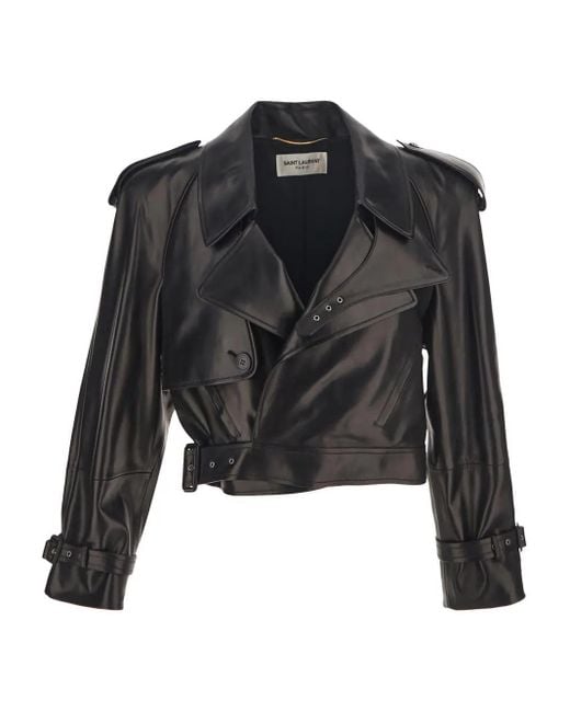 ジャケット SAINT LAURENT Women Coats 810508 BLACK Saint Laurent - Black Wool Floor-Length Coat | Mitchell Stores