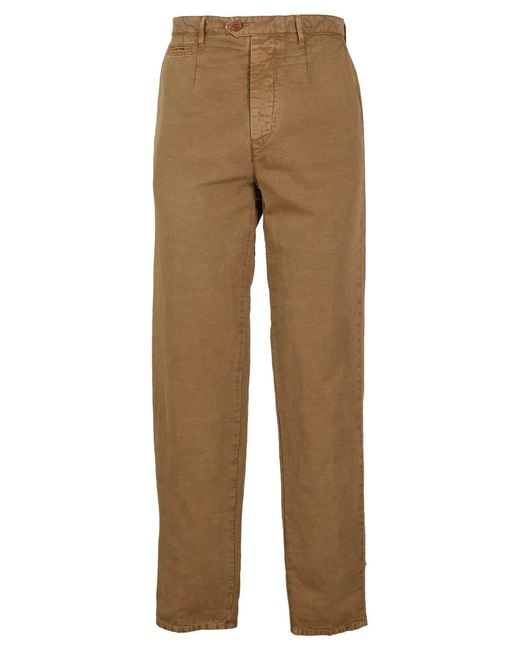Tela Genova Natural Duilio 6Fp Chino Cotone Lino Pantaloni for men
