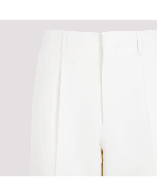 Zegna White Cotton Cashmere Pants for men