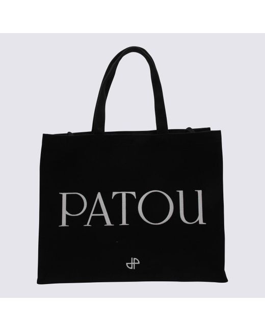 Patou Black Cotton Tote Bag