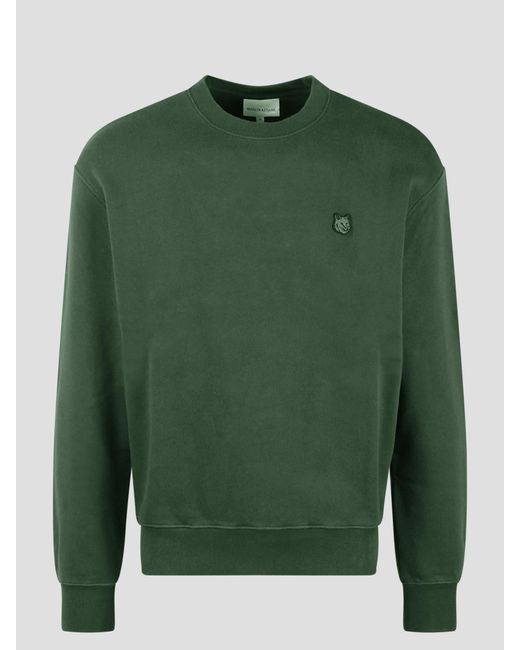 Maison Kitsuné Green Bold Fox Head Patch Comfort Sweatshirt for men
