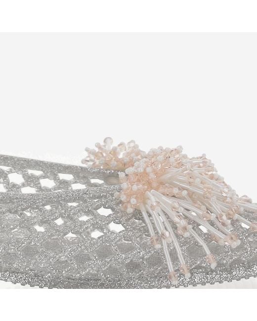 HEAVENLY JELLY Gray Transparent Ballerina Flats With Decoration Polyvinyl Chloride