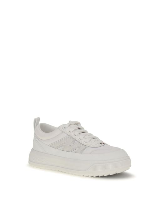 Moncler White Altive Sneakers Nubuck And Suede