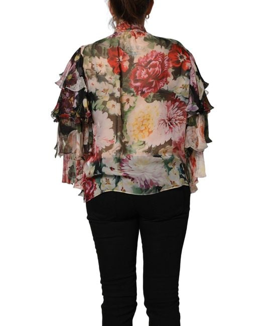 Dolce & Gabbana Black Multicolor Floral Tie