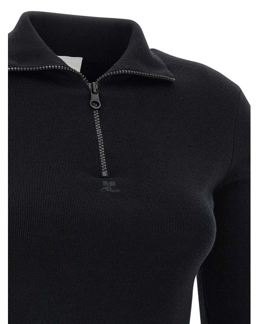 Courreges Black Wool Knit Dress