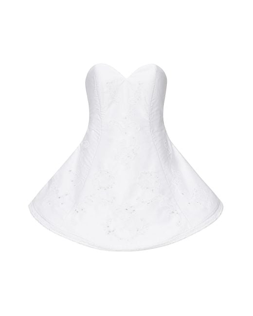 Magda Butrym White Strapless Mini Dress
