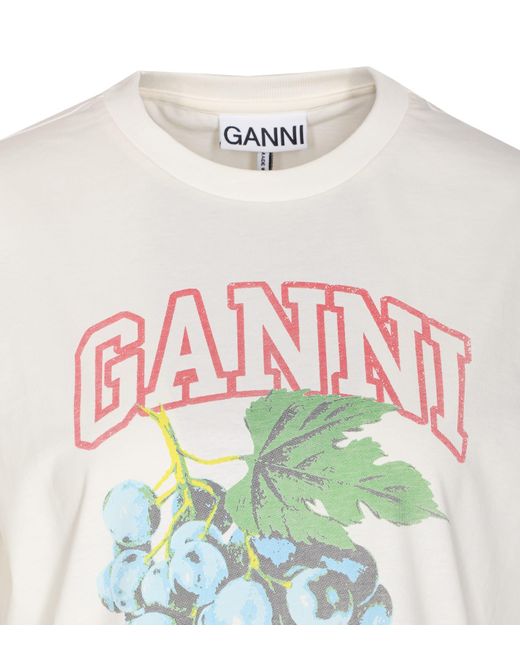 Ganni White Grapes Logo T-Shirt