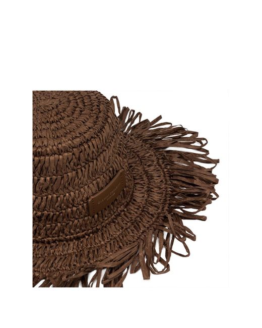 Gianni Chiarini Brown Marcella Hat Crocheted With Straw Effect