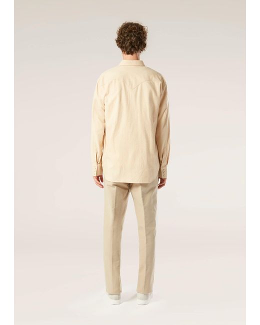 Doppiaa Natural Aalghero Straight-Leg Pleated Cotton-Flannel Trousers for men