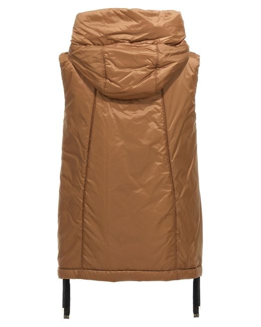 Max Mara Brown Polyester Sleeveless Jacket Clothing