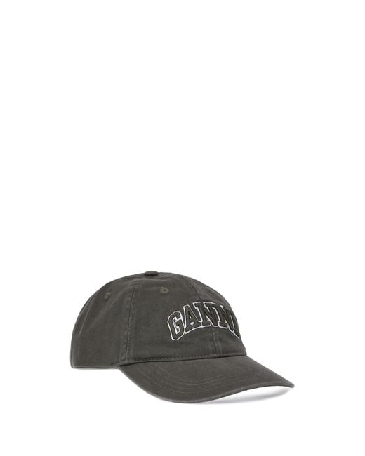 Ganni Gray Baseball Cap Cotton Hat