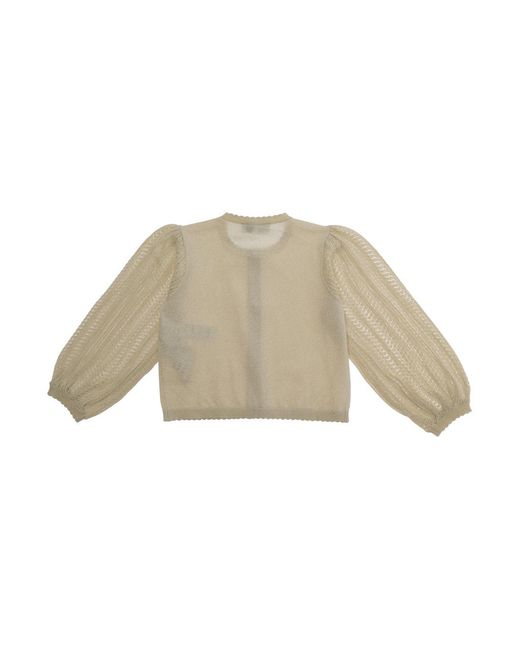 Emporio Armani Natural Cardigan Blend Wool Viscose Tops