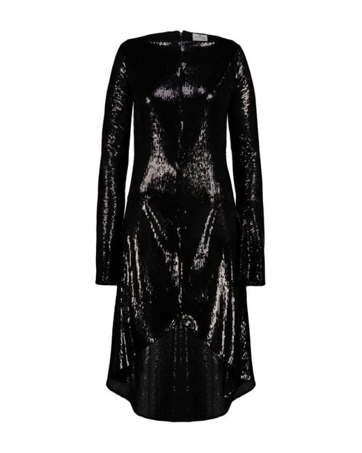 Courreges Black Ellipse Glitter Dress