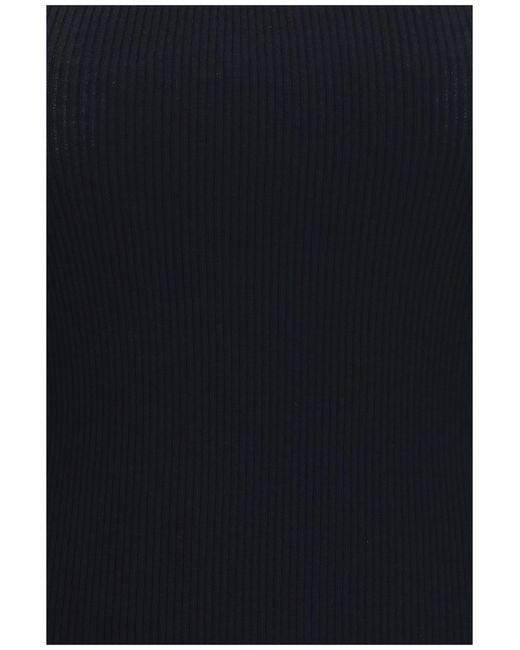 Max Mara Black Ribbed Jersey Tank Top Viscose; Polyester