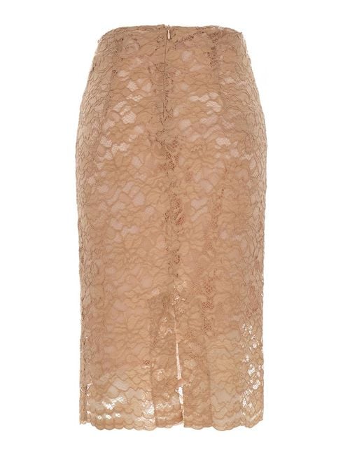 Le Plain Natural Pencil Skirt Lace