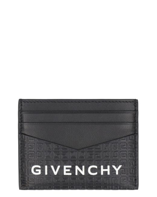 Givenchy Gray Micro 4g Leather Card Holder for men