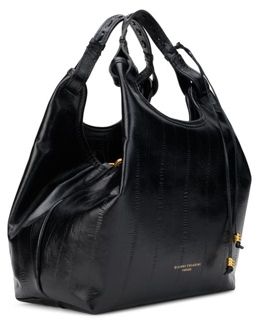 Gianni Chiarini Black Hobo Shoulder Bag Calfskin Handbags