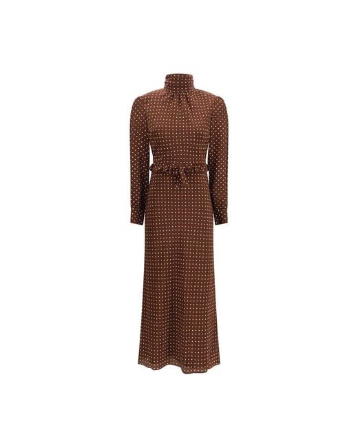 Alessandra Rich Brown Silk Casual Dress