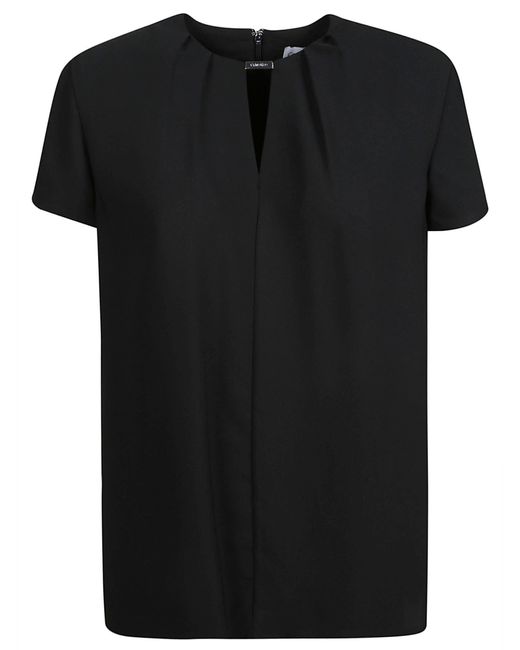 Calvin Klein Black Metal Bar Short-Sleeved Blouse